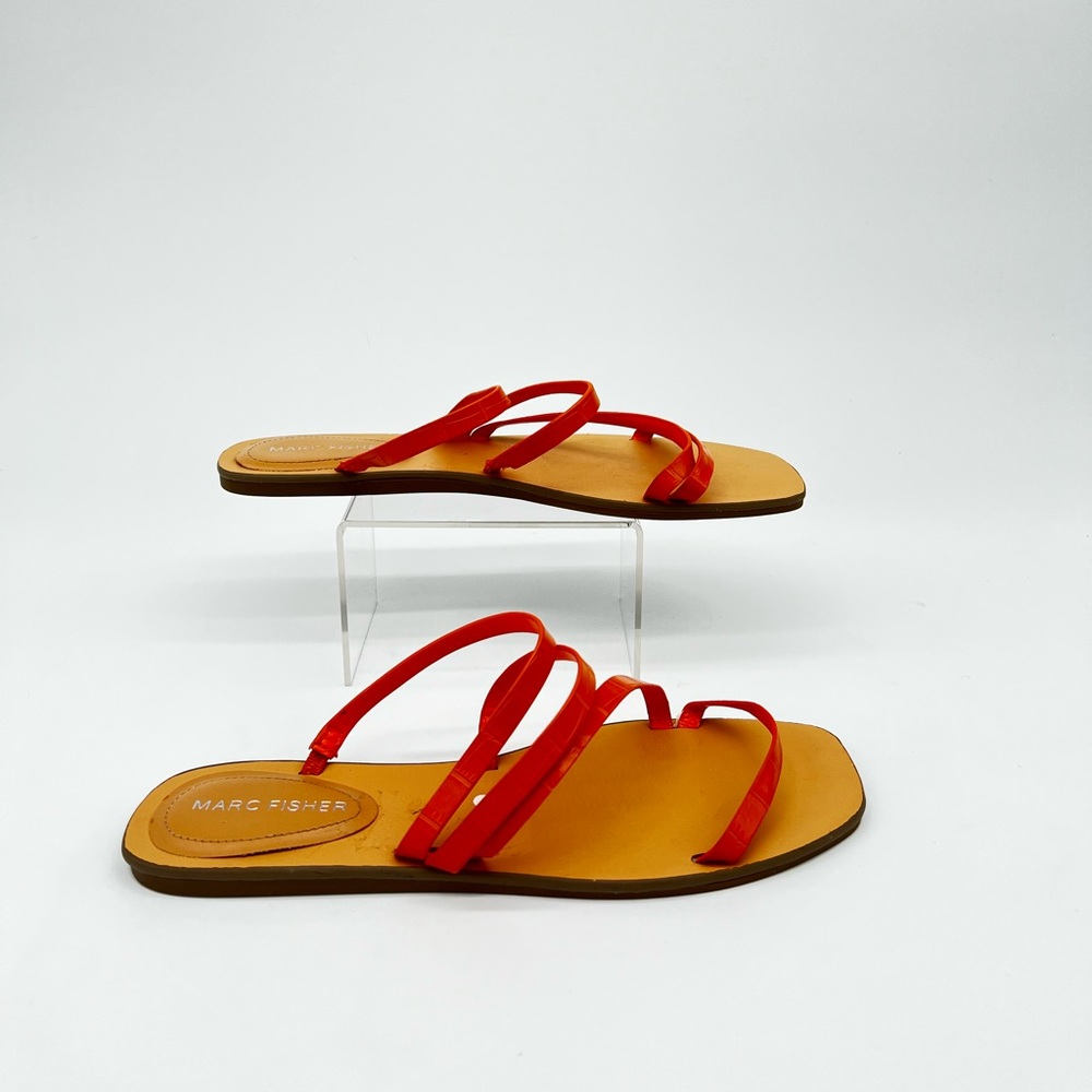 NWT Marc Fisher Bonina orange croc embossed sandal